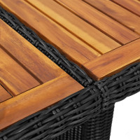Produktbild för Trädgårdsbord svart 200x100x74 cm konstrotting