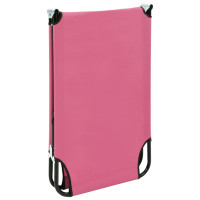Produktbild för Hopfällbar solsäng stål rosa