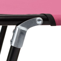 Produktbild för Hopfällbar solsäng stål rosa