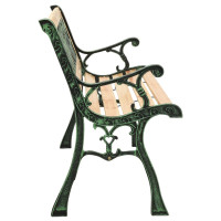 Produktbild för Trädgårdsbänk 122 cm gjutjärn och massivt granträ