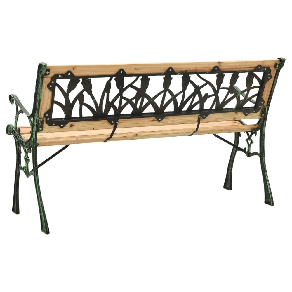 Produktbild för Trädgårdsbänk 122 cm gjutjärn och massivt granträ