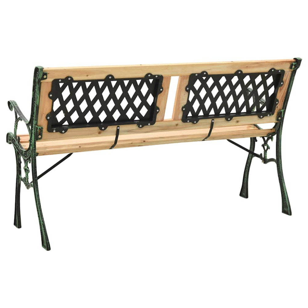 Produktbild för Trädgårdsbänk 122 cm gjutjärn och massivt granträ