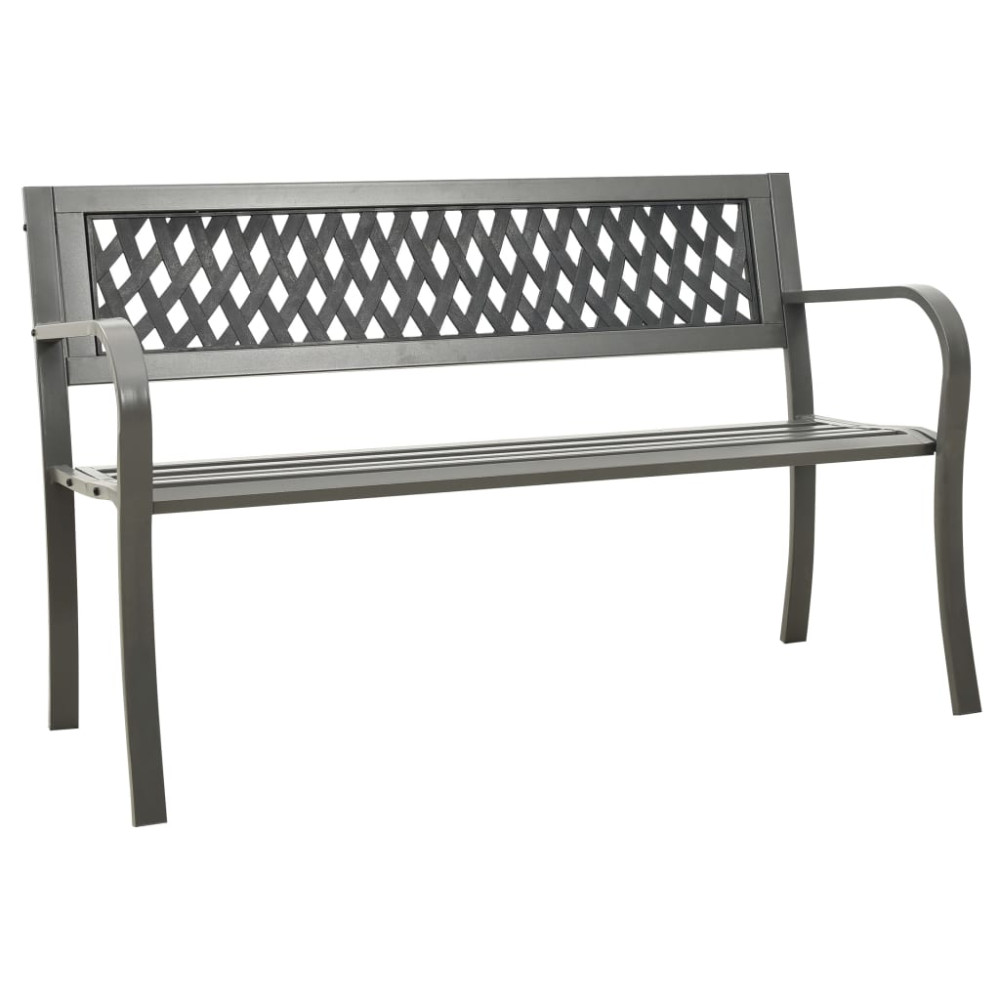 Produktbild för Trädgårdsbänk 125 cm stål grå