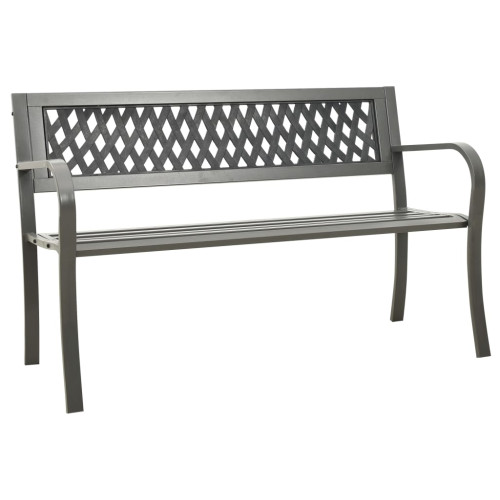 vidaXL Trädgårdsbänk 125 cm stål grå