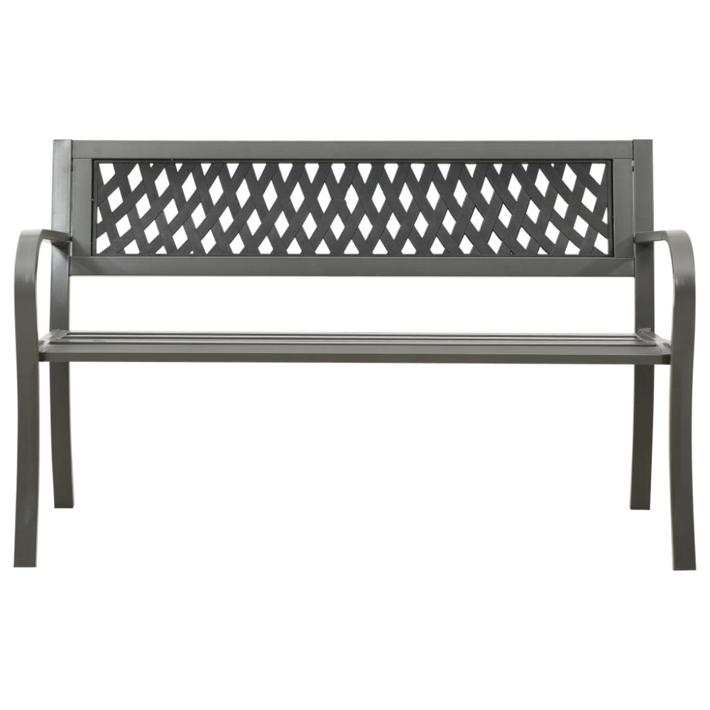 Produktbild för Trädgårdsbänk 125 cm stål grå
