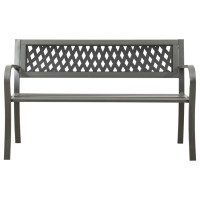 Produktbild för Trädgårdsbänk 125 cm stål grå