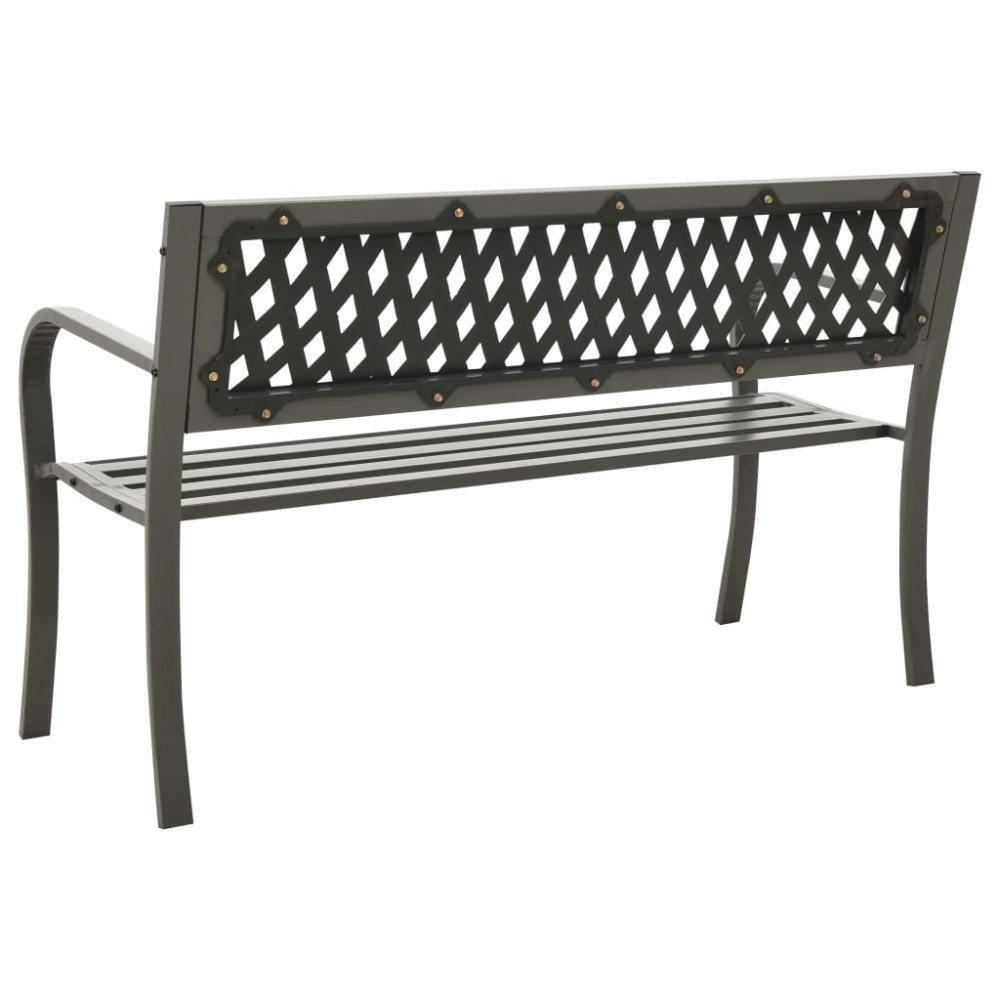 Produktbild för Trädgårdsbänk 125 cm stål grå
