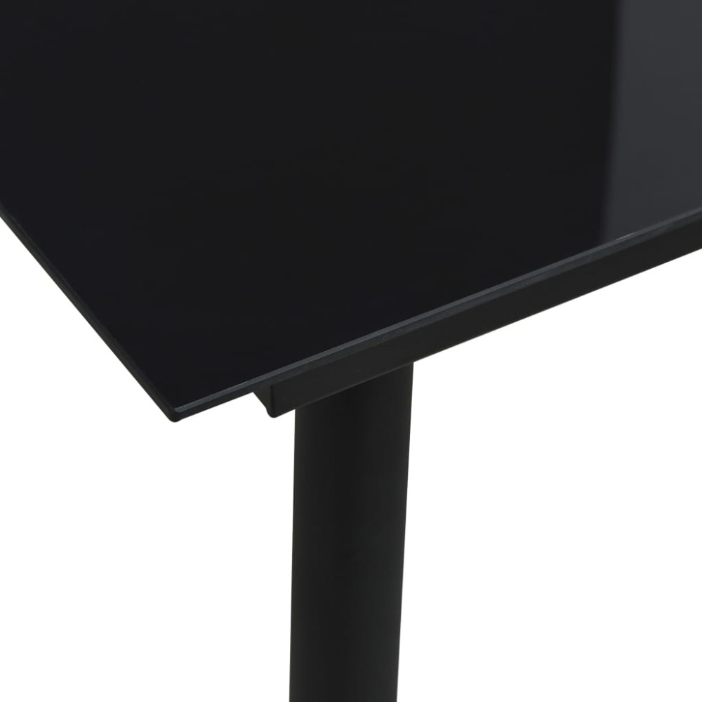 Produktbild för Trädgårdsbord svart 80x80x74 cm stål och glas