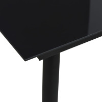 Produktbild för Trädgårdsbord svart 80x80x74 cm stål och glas