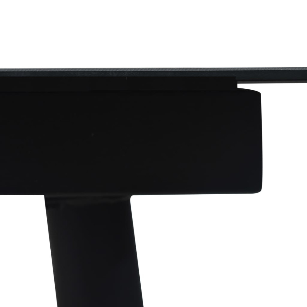 Produktbild för Trädgårdsbord svart 150x80x74 cm stål och glas