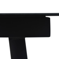 Produktbild för Trädgårdsbord svart 150x80x74 cm stål och glas