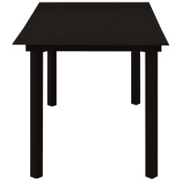 Produktbild för Trädgårdsbord svart 150x80x74 cm stål och glas