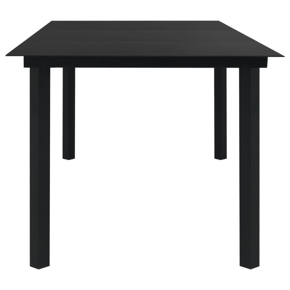 Produktbild för Trädgårdsbord svart 190x90x74 cm stål och glas