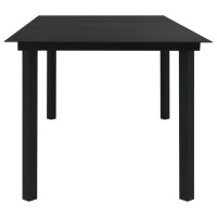 Produktbild för Trädgårdsbord svart 190x90x74 cm stål och glas