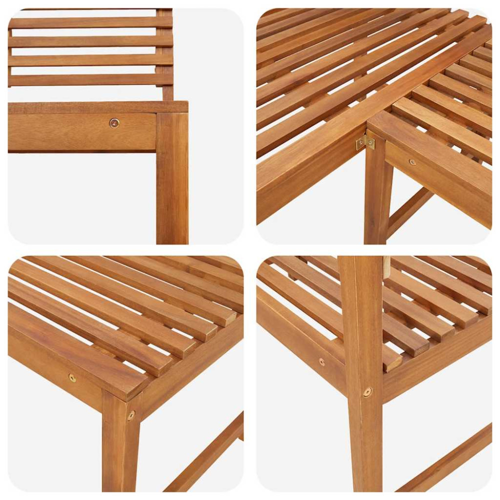 Produktbild för Hörnbänk 140 cm massivt akaciaträ
