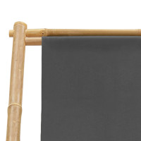 Miniatyr av produktbild för Solstol bambu och kanvas mörkgrå