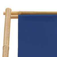 Miniatyr av produktbild för Solstol bambu och kanvas marinblå