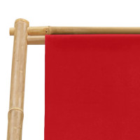 Miniatyr av produktbild för Solstol bambu och kanvas röd