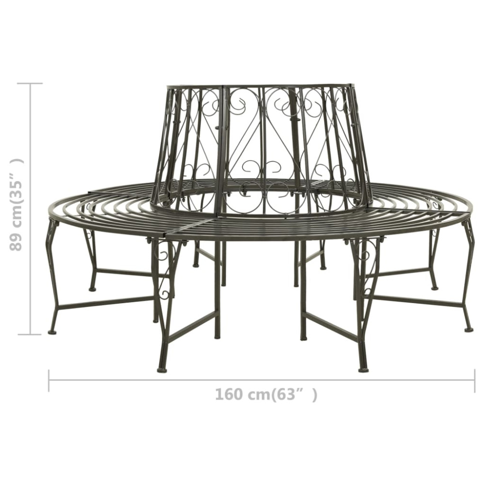 Produktbild för Trädsoffor 1-Antal sittplatser Ø 160 x 89 cm Stål