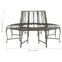 Produktbild för Trädsoffor 1-Antal sittplatser Ø 160 x 89 cm Stål