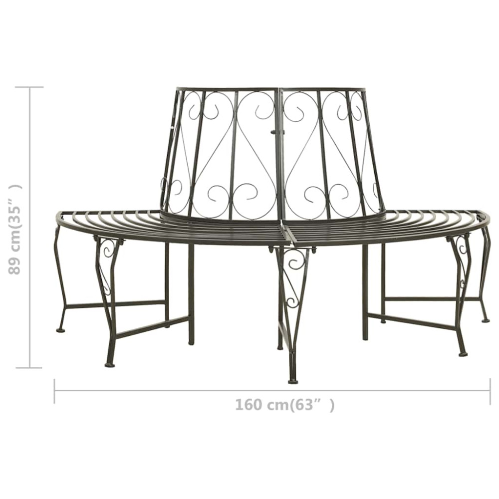 Produktbild för Trädsoffor 1-Antal sittplatser Ø 160 x 89 cm Stål