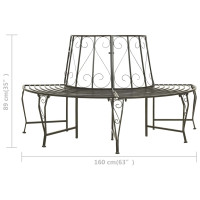 Produktbild för Trädsoffor 1-Antal sittplatser Ø 160 x 89 cm Stål