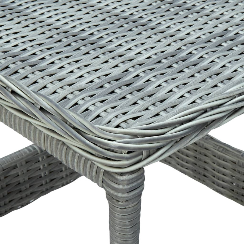 Produktbild för Trädgårdsbord ljusgrå 45x45x46,5 cm konstrotting