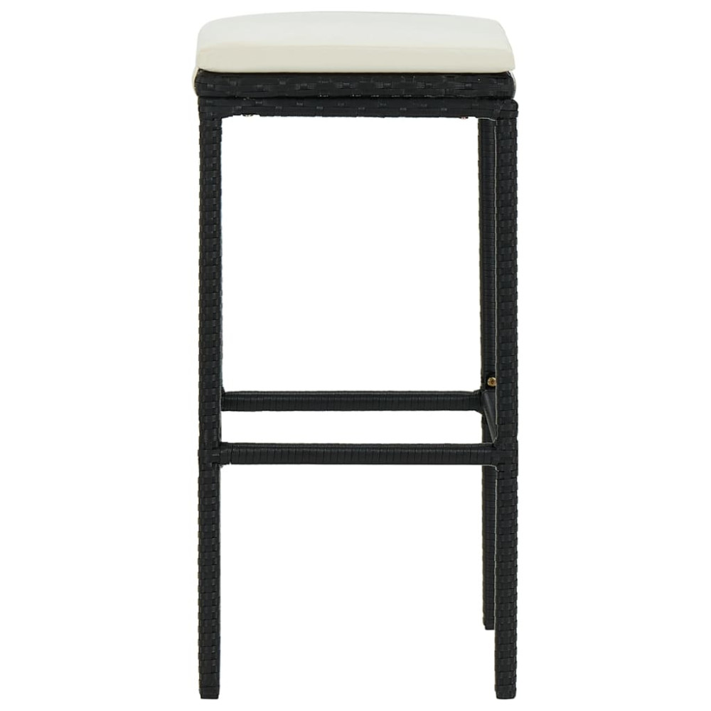 Produktbild för Barstolar med dynor 2 st svart konstrotting