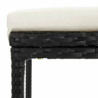 Produktbild för Barstolar med dynor 4 st svart konstrotting