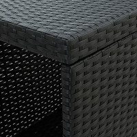 Produktbild för Barbord med förvaringshyllor svart 120x60x110 cm konstrotting