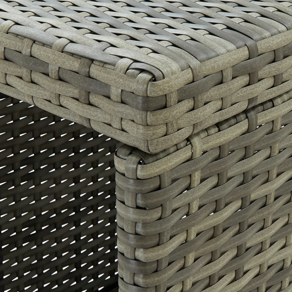Produktbild för Barbord med förvaringshyllor grå 120x60x110 cm konstrotting