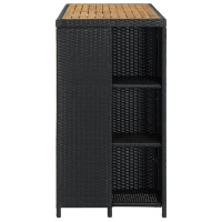 Produktbild för Barbord med förvaringshyllor svart 120x60x110 cm konstrotting