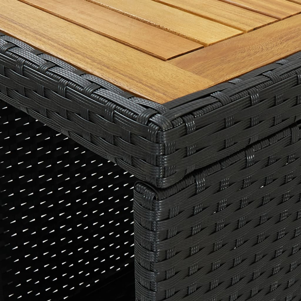 Produktbild för Barbord med förvaringshyllor svart 120x60x110 cm konstrotting