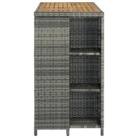 Produktbild för Barbord med förvaringshyllor grå 120x60x110 cm konstrotting