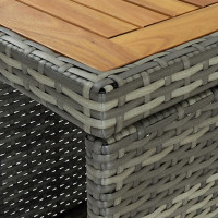 Produktbild för Barbord med förvaringshyllor grå 120x60x110 cm konstrotting