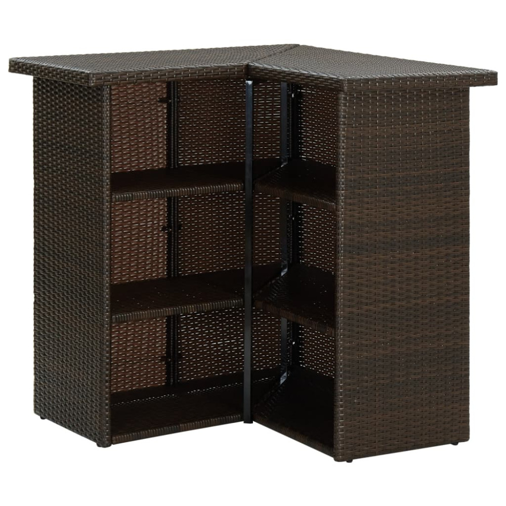 Produktbild för Hörnbar brun 100x50x105 cm konstrotting