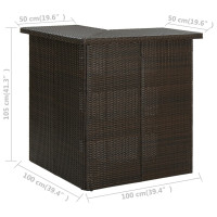 Produktbild för Hörnbar brun 100x50x105 cm konstrotting