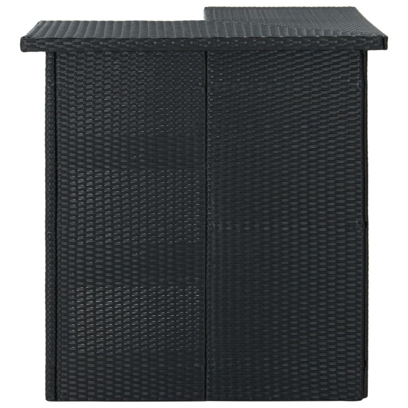 Produktbild för Hörnbar svart 100x50x105 cm konstrotting