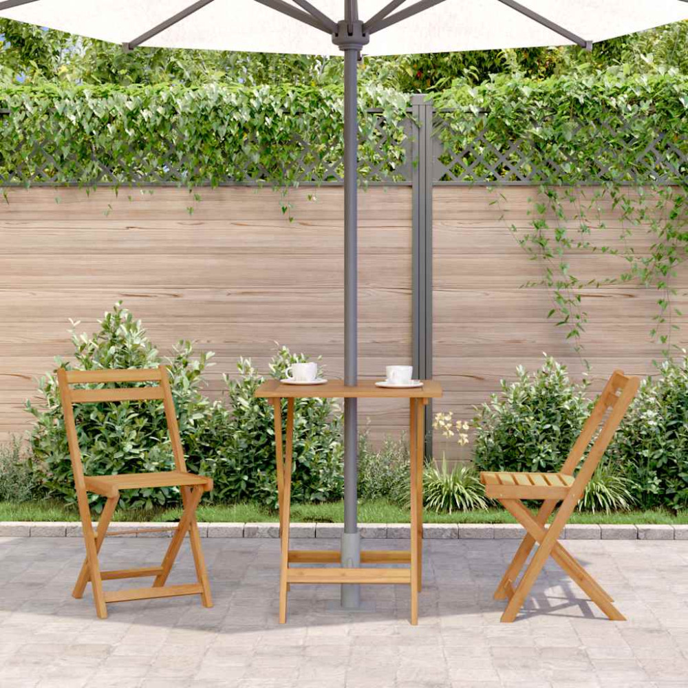 Produktbild för Hopfällbart trädgårdsbord 60x60x75 cm massivt akaciaträ