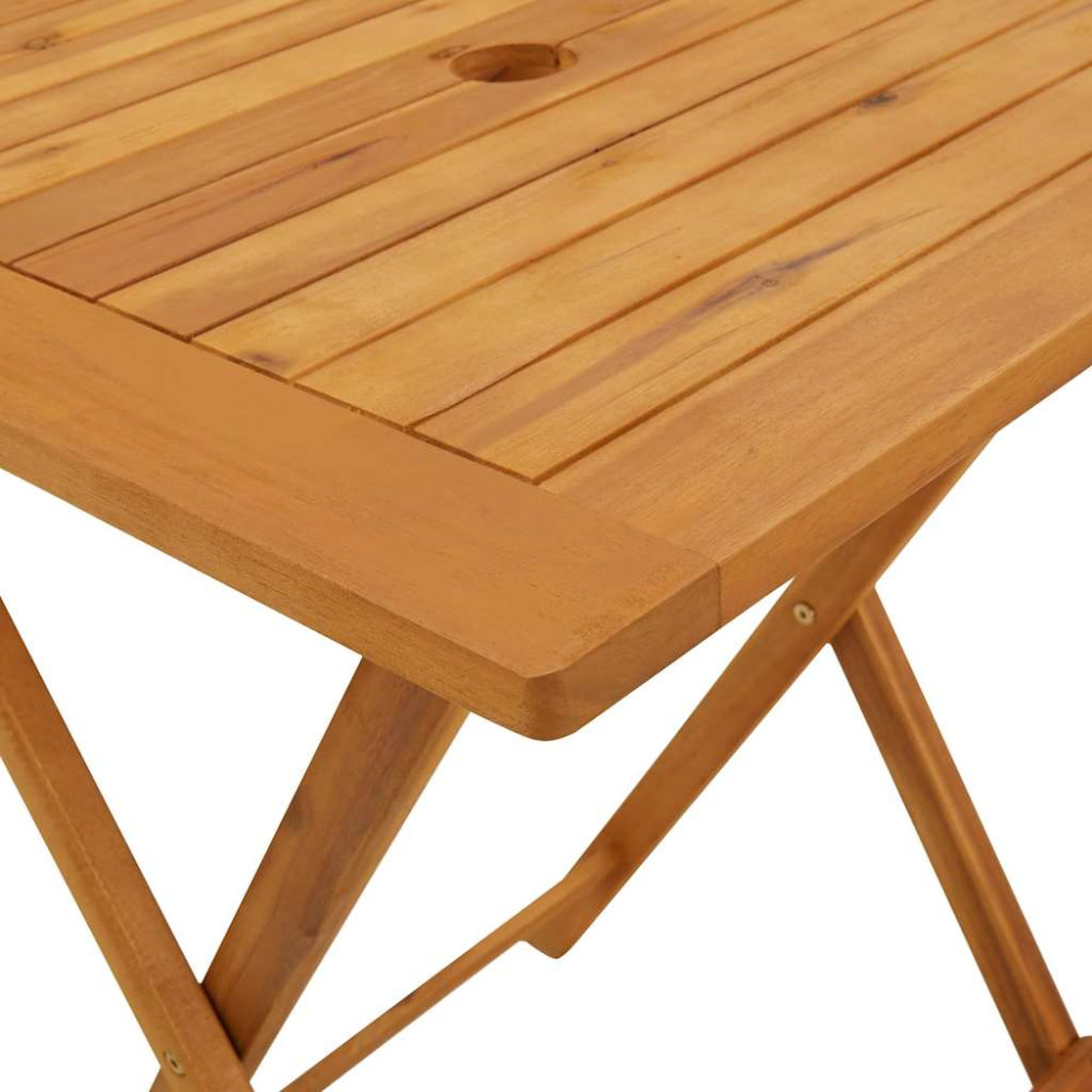 Produktbild för Hopfällbart trädgårdsbord 60x60x75 cm massivt akaciaträ