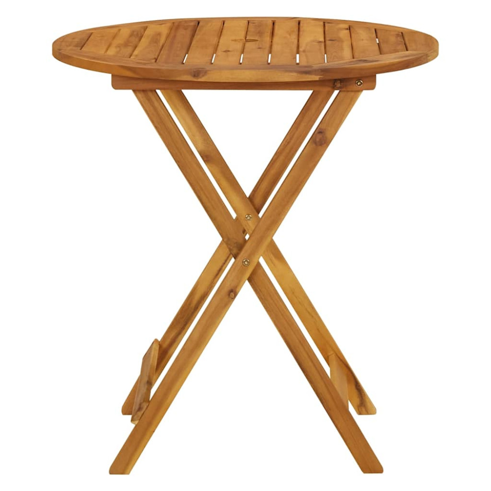 Produktbild för Hopfällbart trädgårdsbord 70 cm massivt akaciaträ