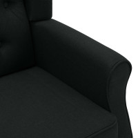 Produktbild för Massagefåtölj med fotpall svart tyg