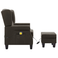 Produktbild för Massagefåtölj med fotpall taupe tyg