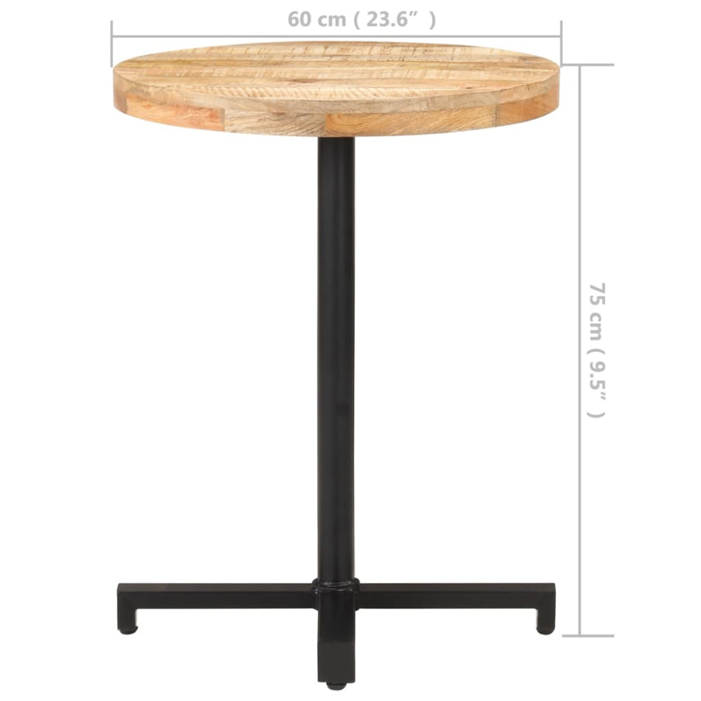 Produktbild för Cafébord runt Ø60x75 cm grovt mangoträ