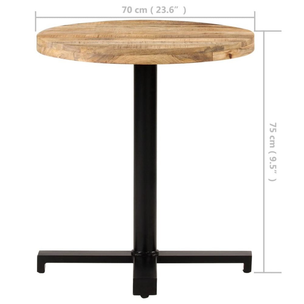 Produktbild för Cafébord runt Ø70x75 cm grovt mangoträ