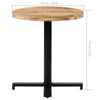 Produktbild för Cafébord runt Ø70x75 cm grovt mangoträ