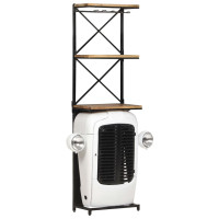 Produktbild för Vinhylla traktor vit 49x31x172 cm grovt mangoträ