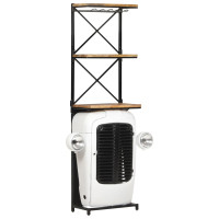 Produktbild för Vinhylla traktor vit 49x31x172 cm grovt mangoträ