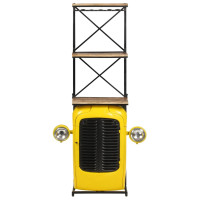 Produktbild för Vinhylla traktor gul 49x31x172 cm massivt mangoträ