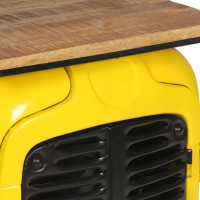 Produktbild för Vinhylla traktor gul 49x31x172 cm massivt mangoträ